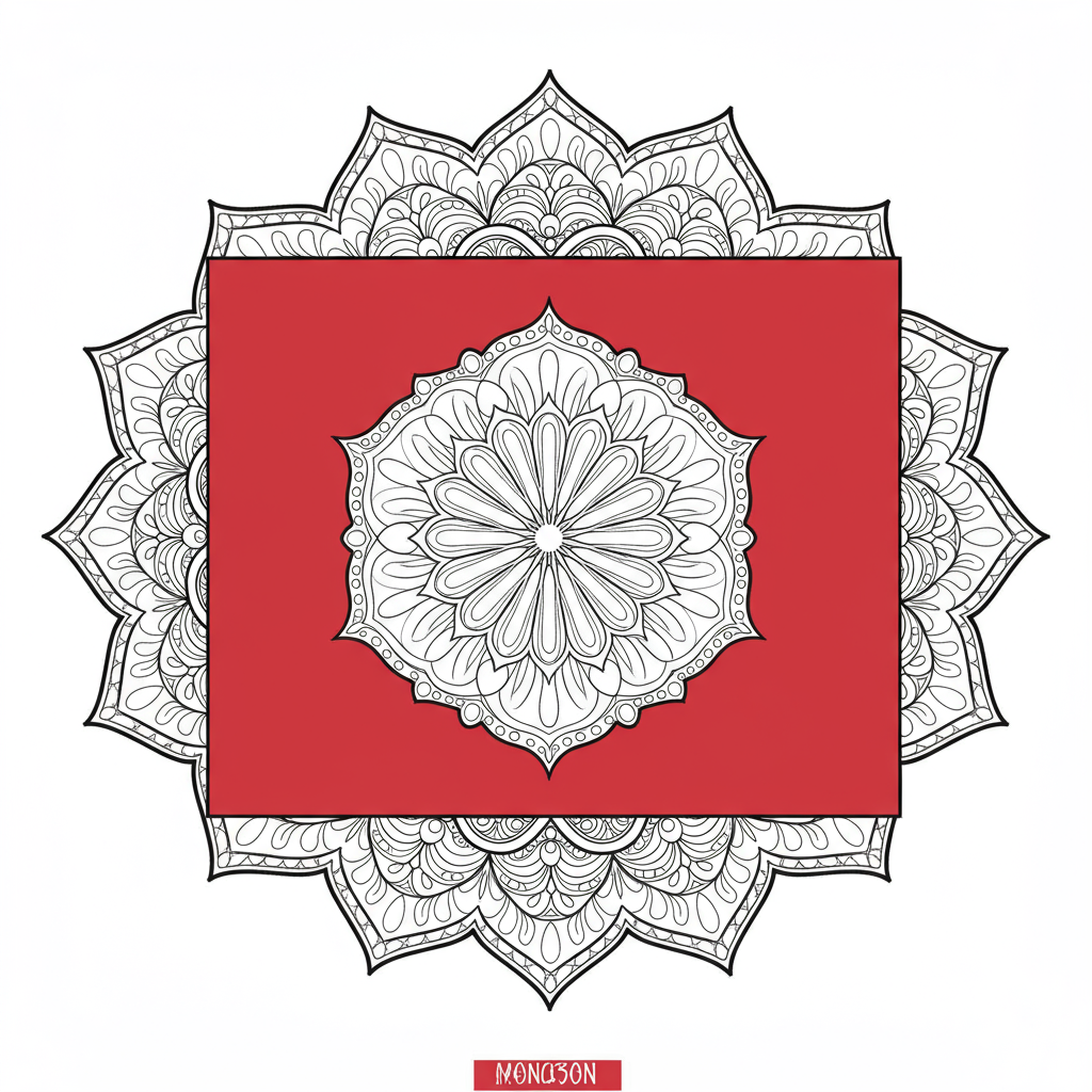 monaco flag mandala coloring page
