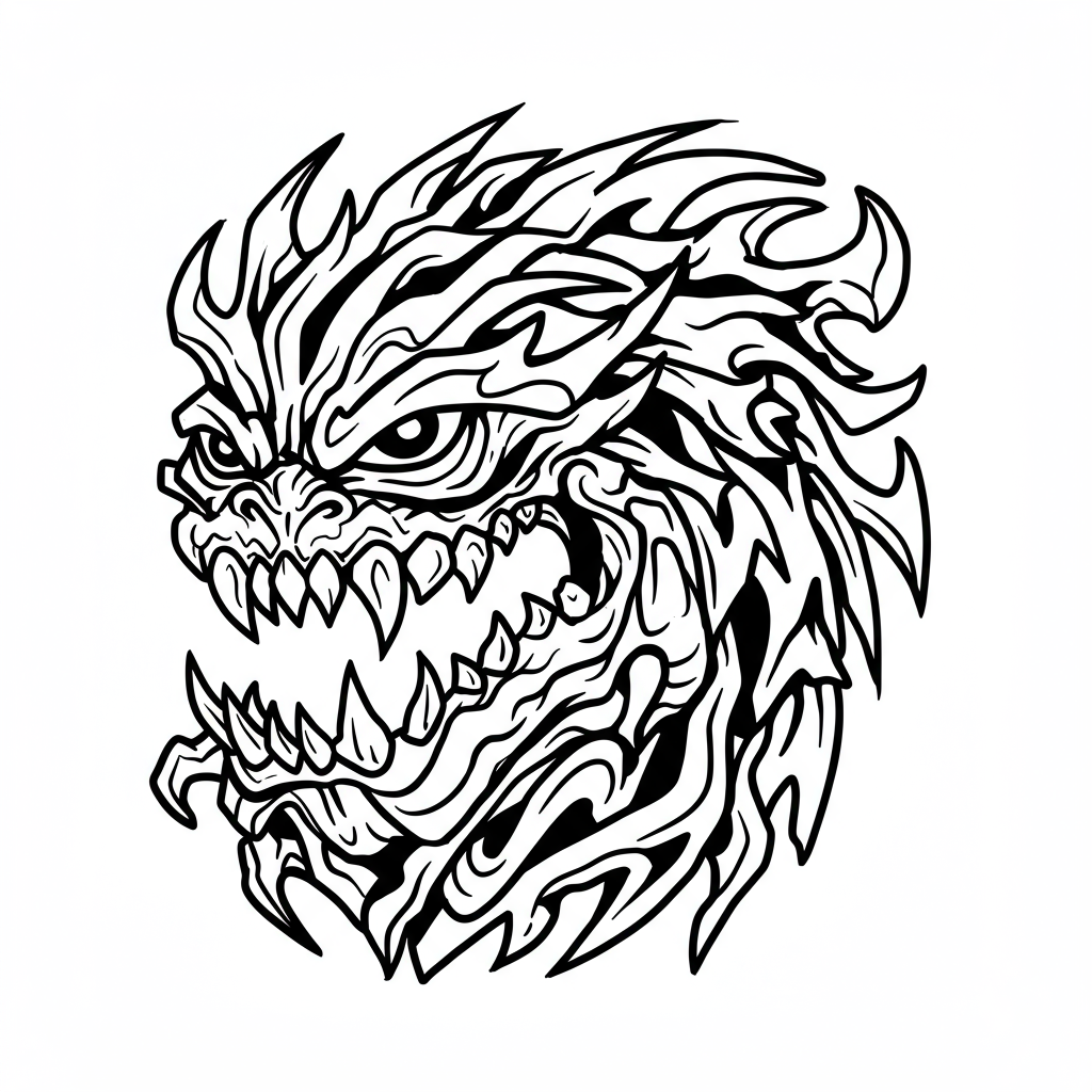 monster abstract coloring page