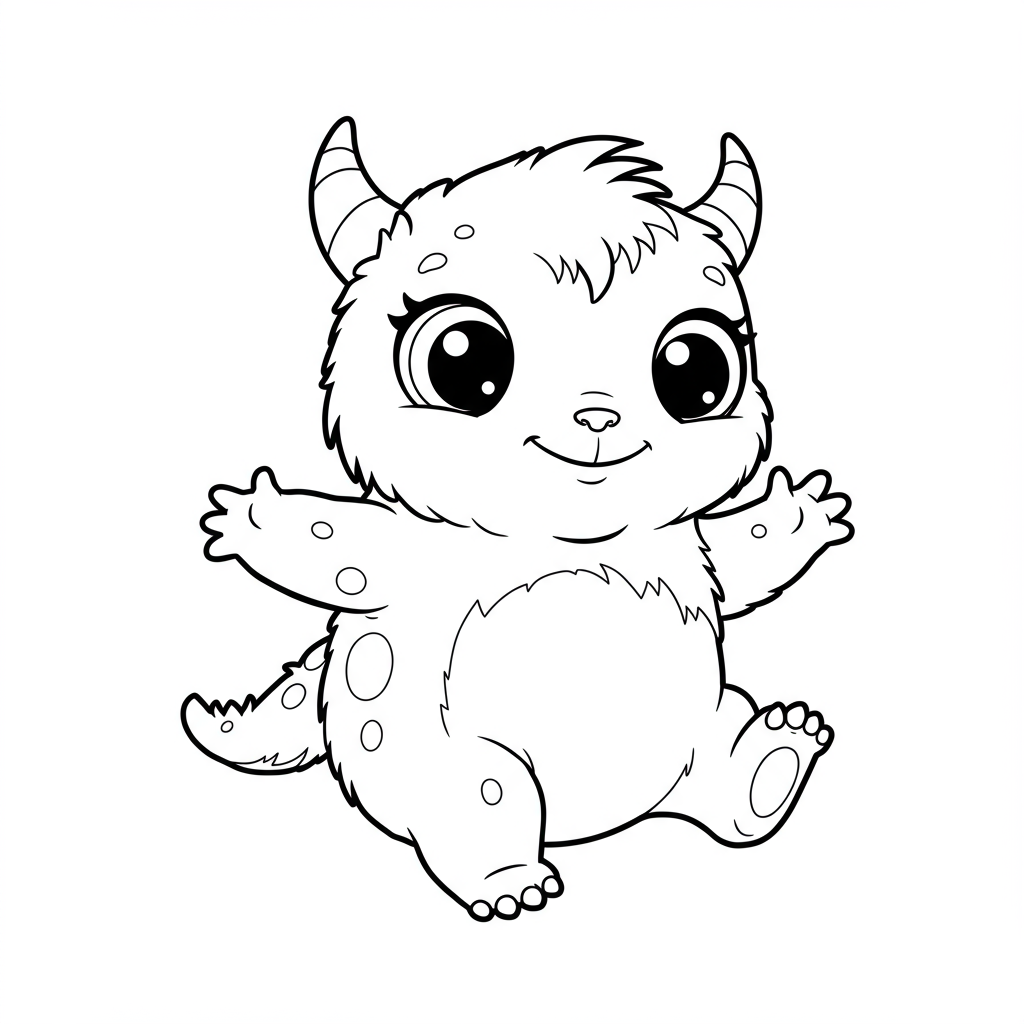 monster baby coloring page