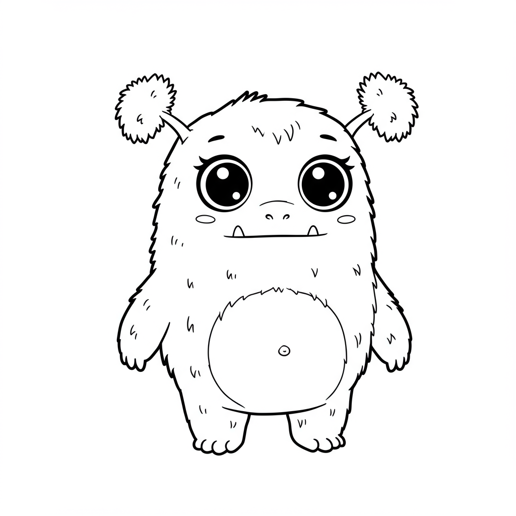 monster cute coloring page