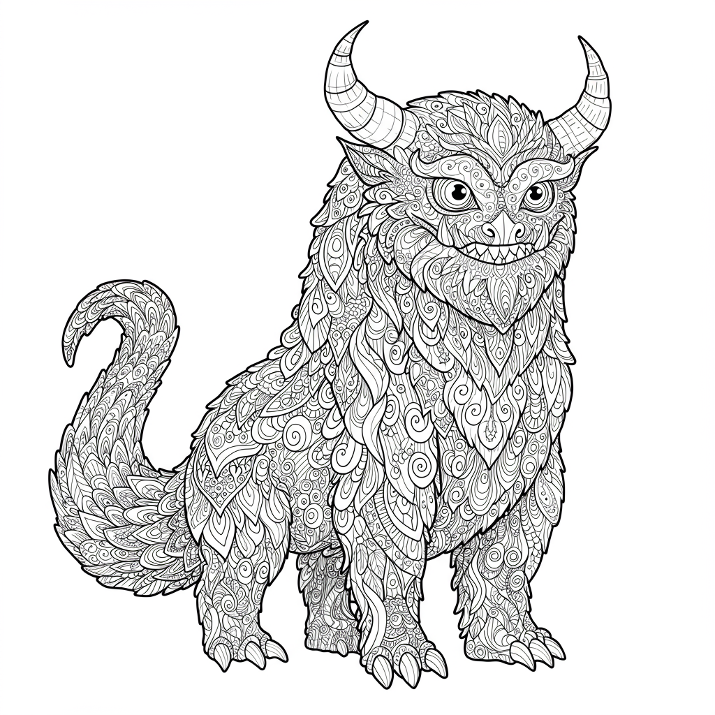 monster decorative coloring page