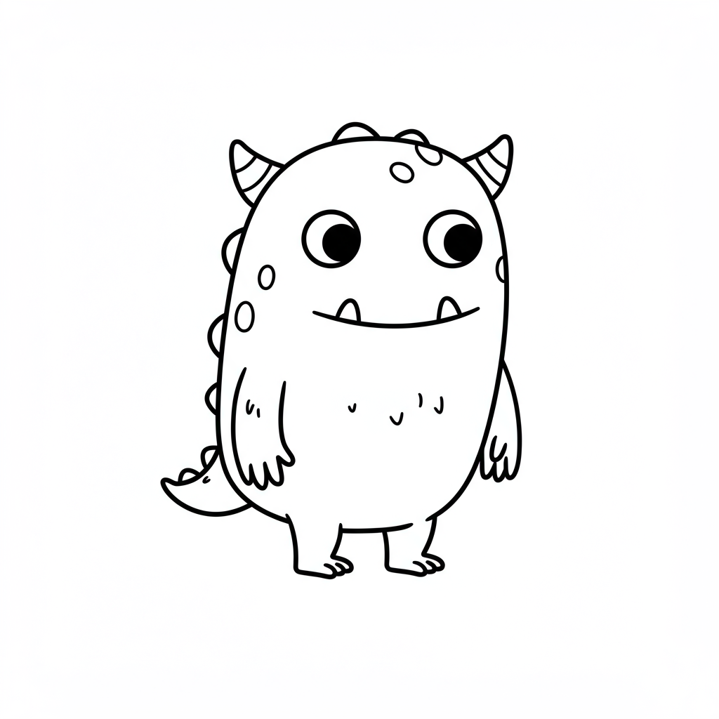 monster easy coloring page
