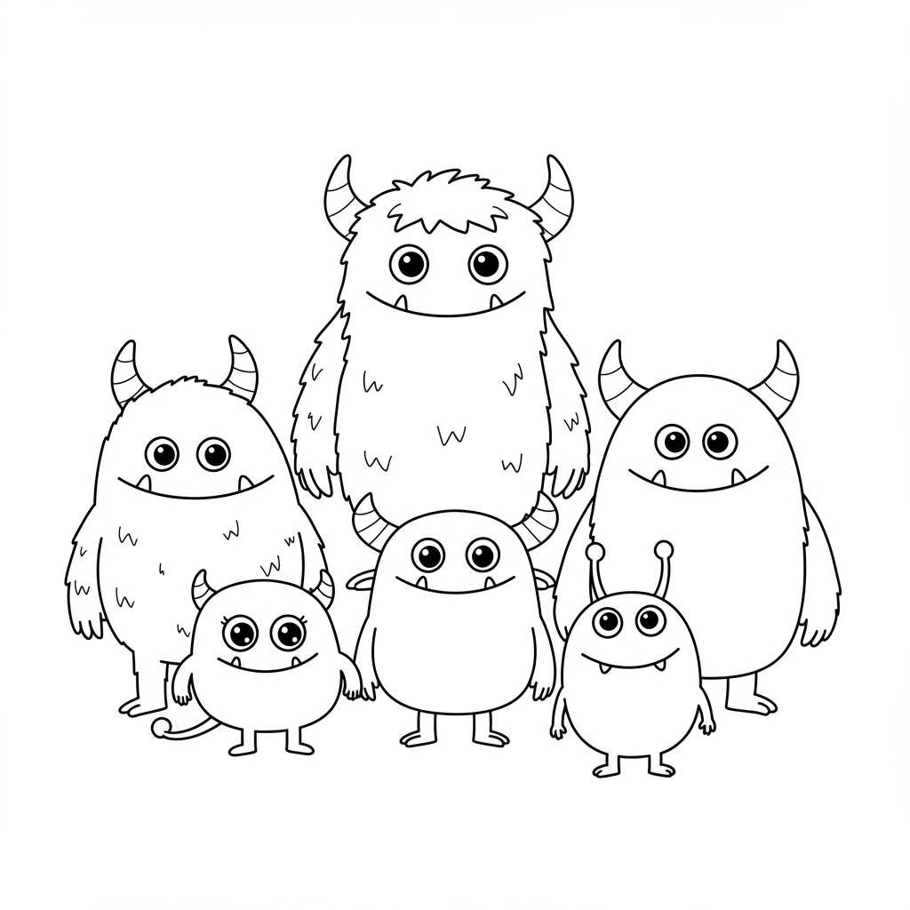 monster family coloring page