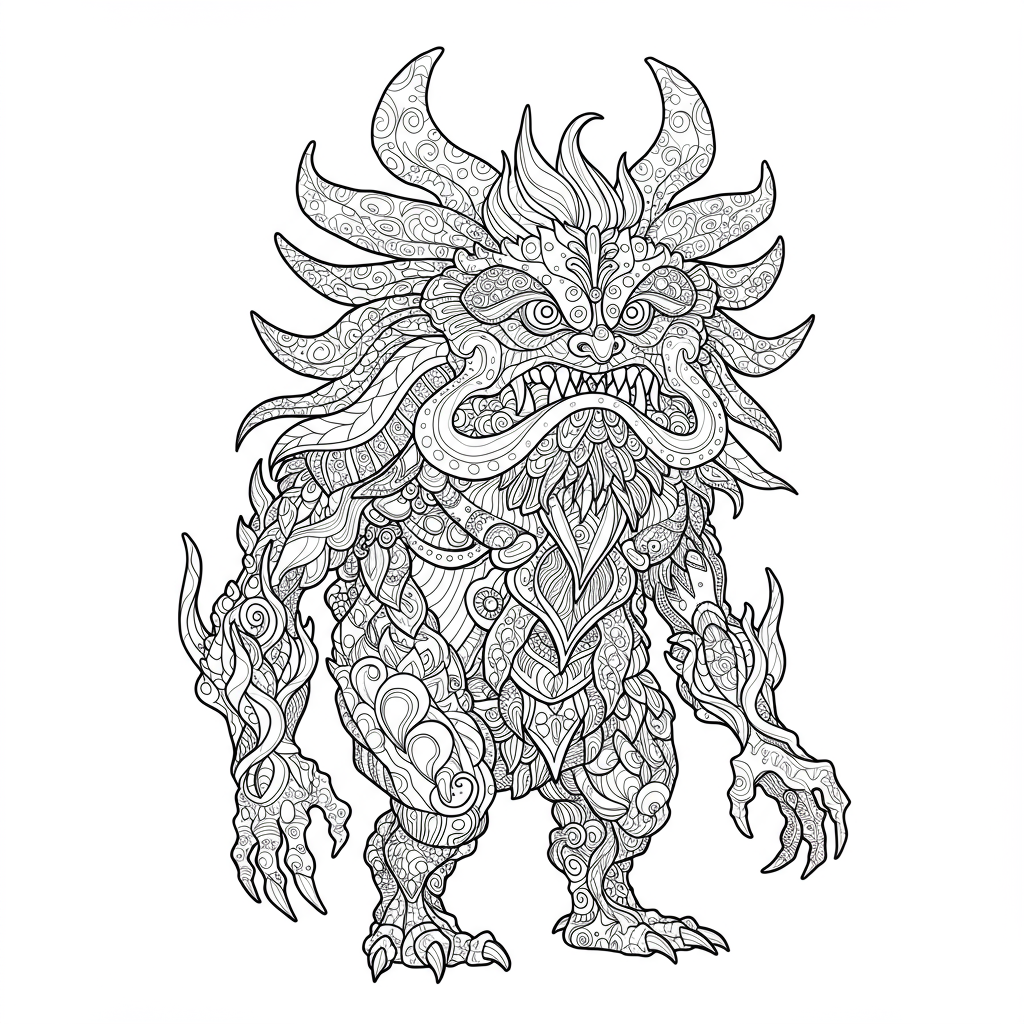 monster mandala coloring page