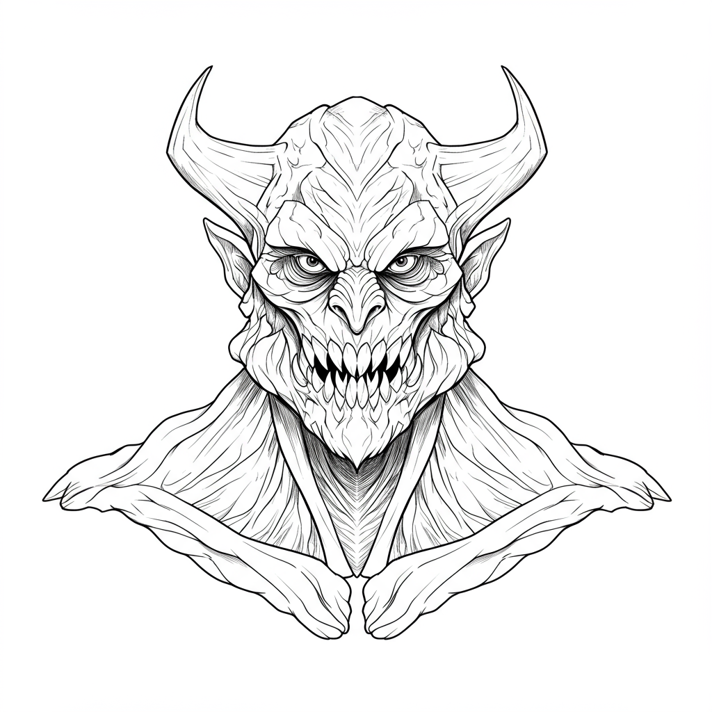 monster portrait coloring page