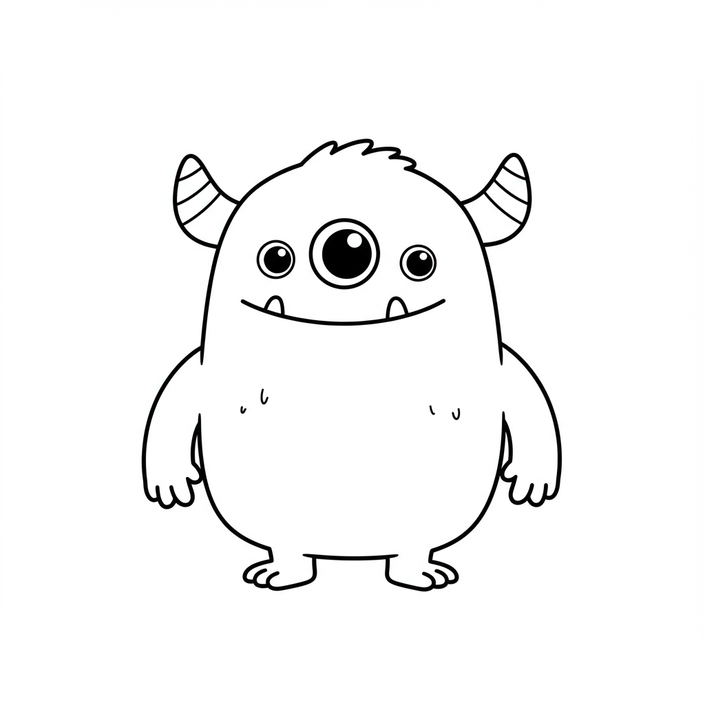 monster simple coloring page
