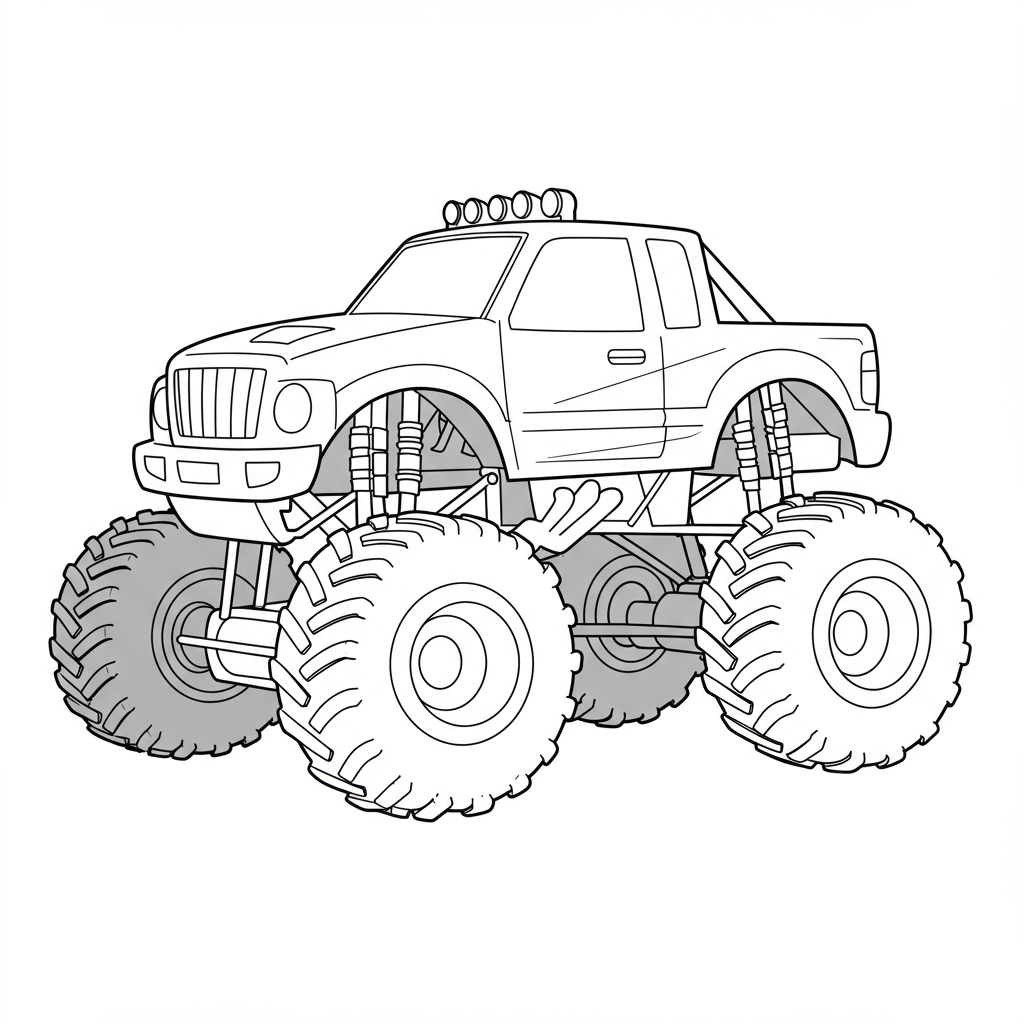 monster truck baby coloring page