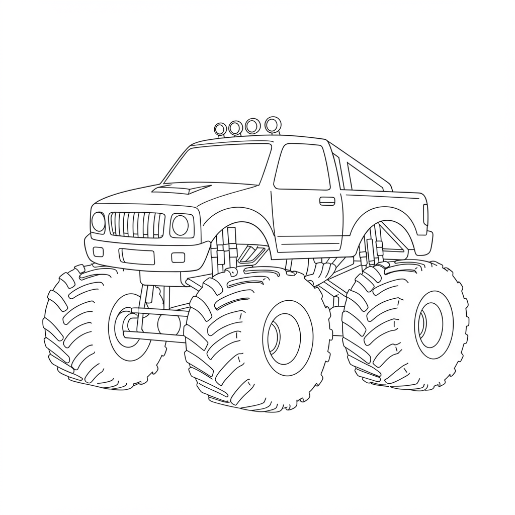monster truck baby coloring page