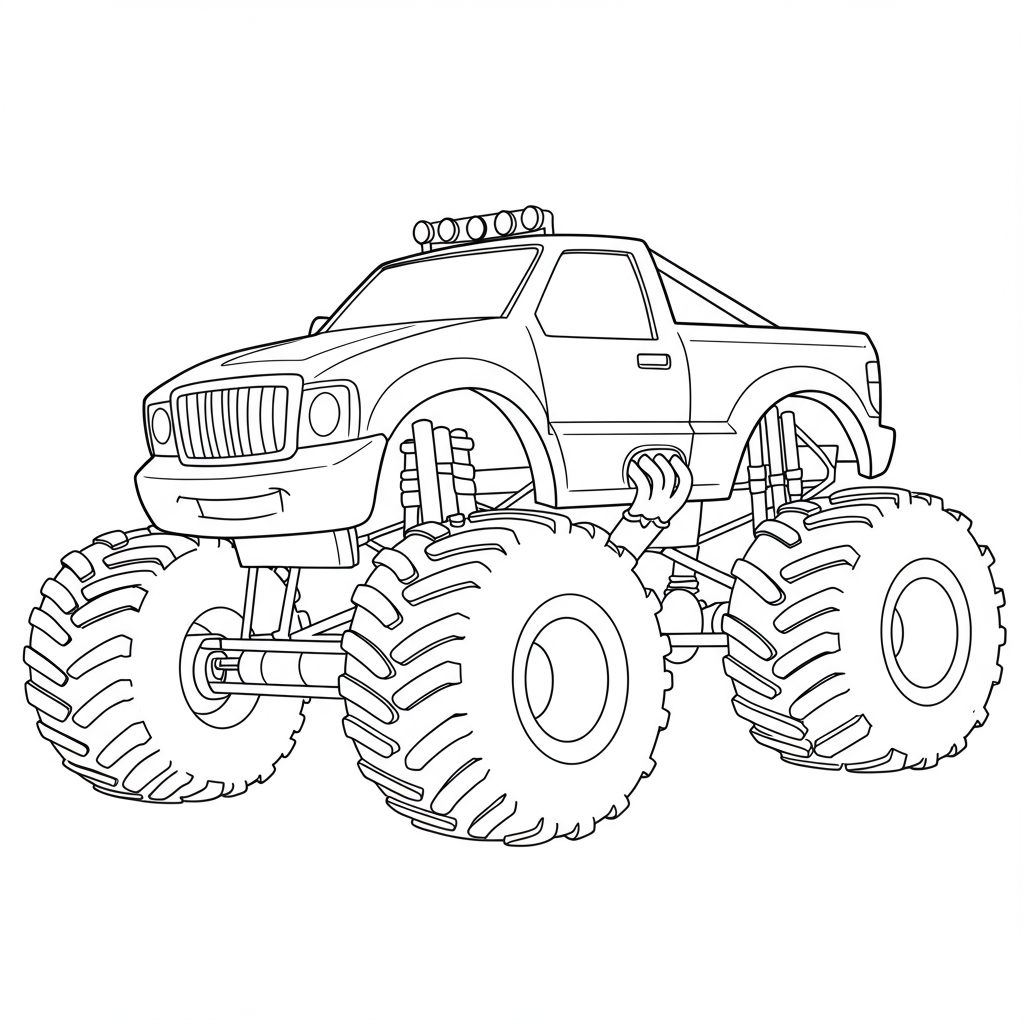 monster truck cartoon coloring page