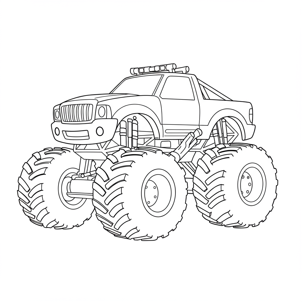 monster truck cartoon coloring page