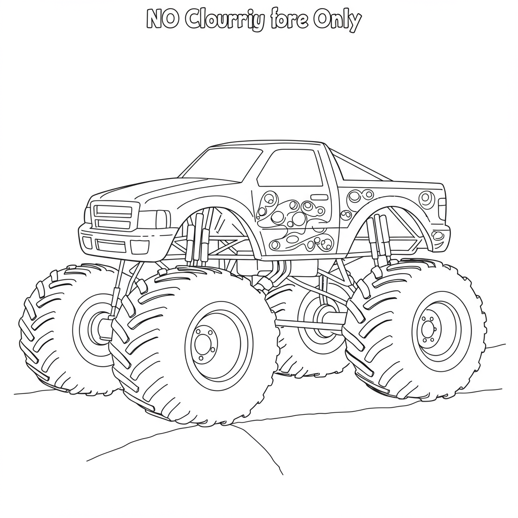 monster truck easy coloring page