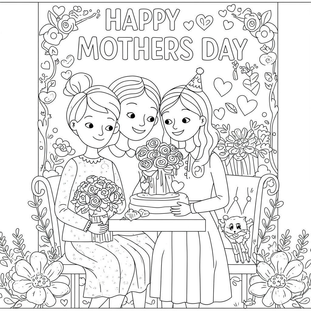 mothers day educational coloring page