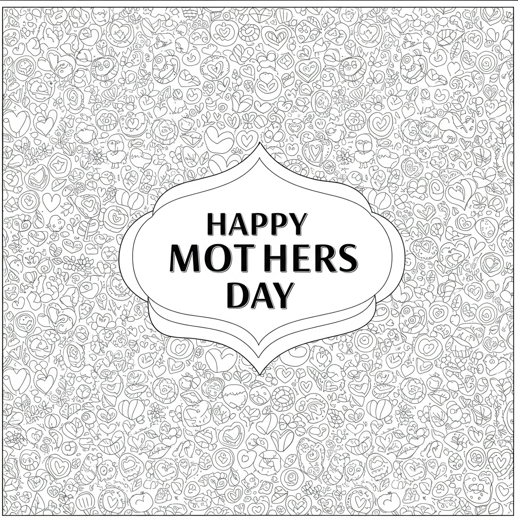 mothers day pattern coloring page