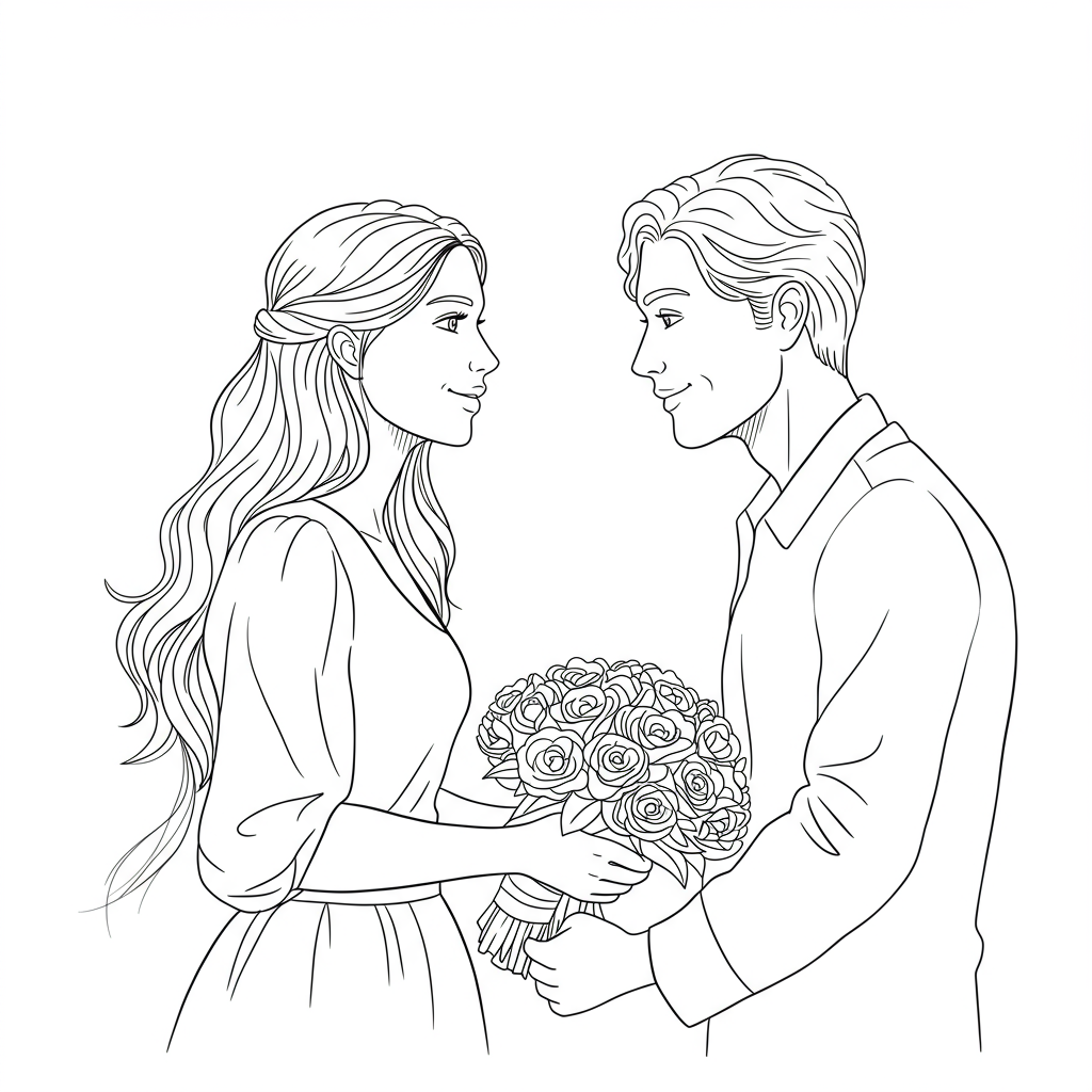 mothers day portrait coloring page