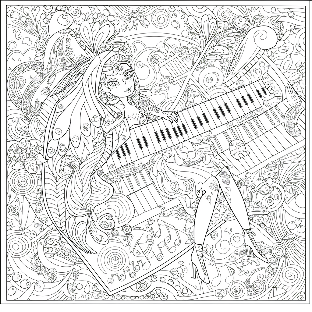 my melody abstract coloring page