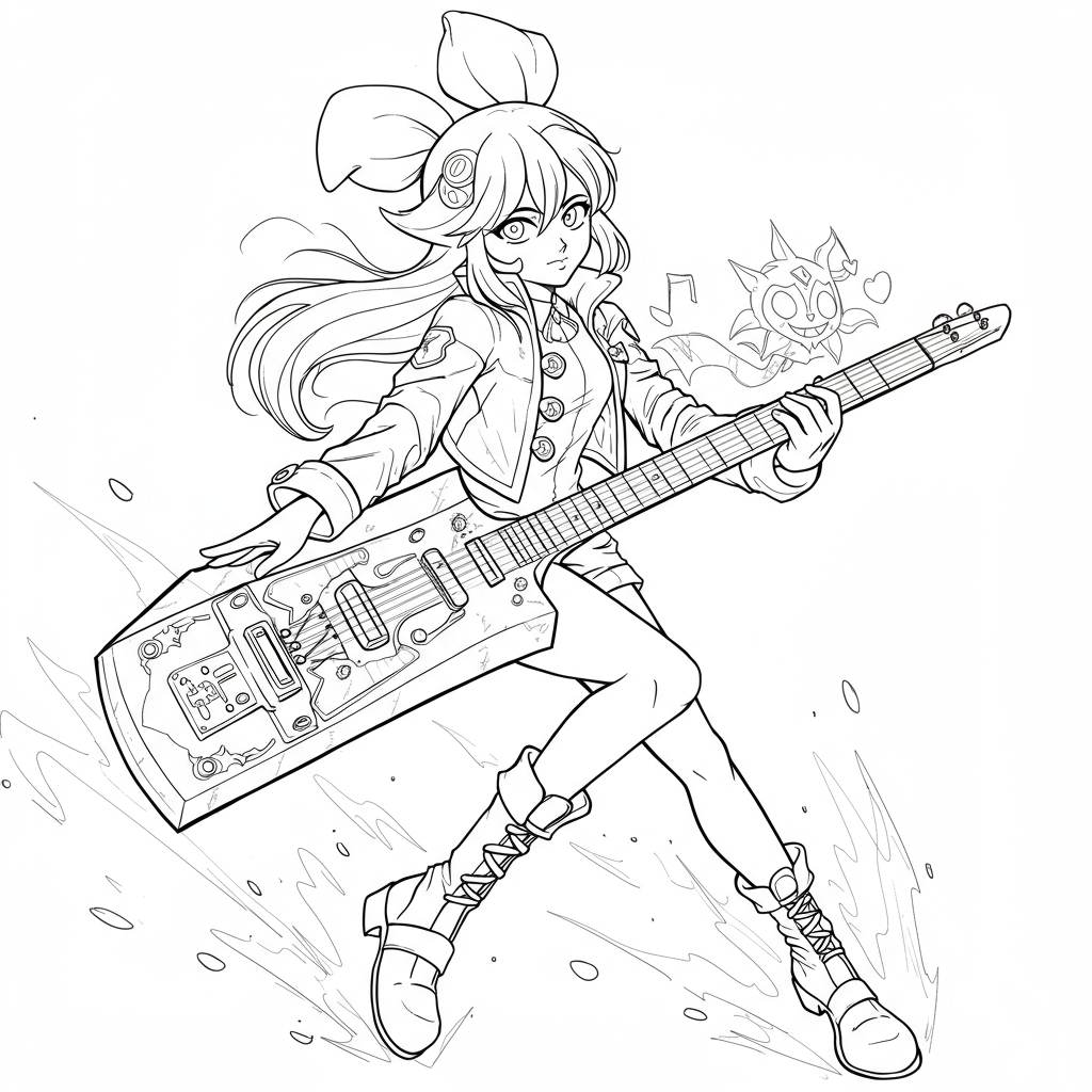 my melody action coloring page