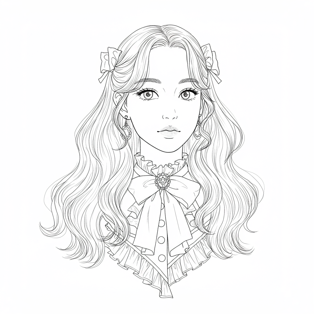 my melody portrait coloring page