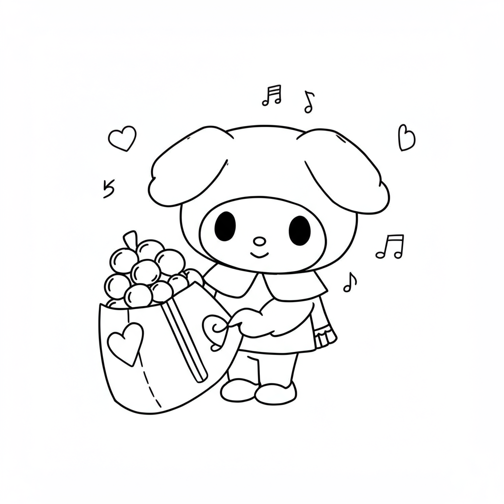 my melody simple coloring page