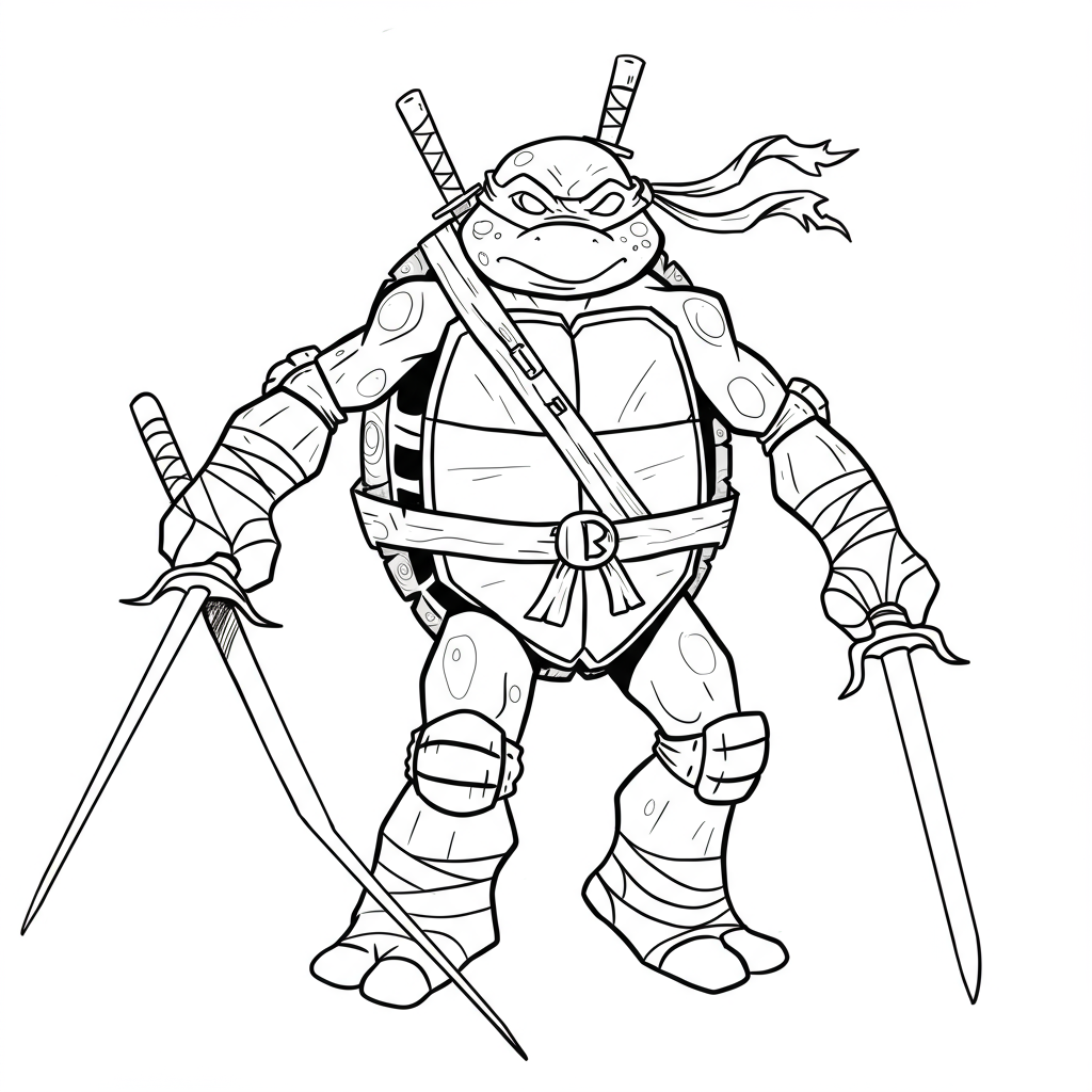 ninja turtle abstract coloring page