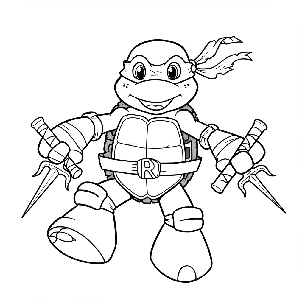 ninja turtle baby coloring page
