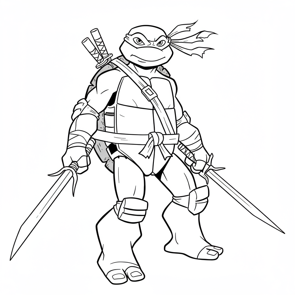 ninja turtle cartoon coloring page