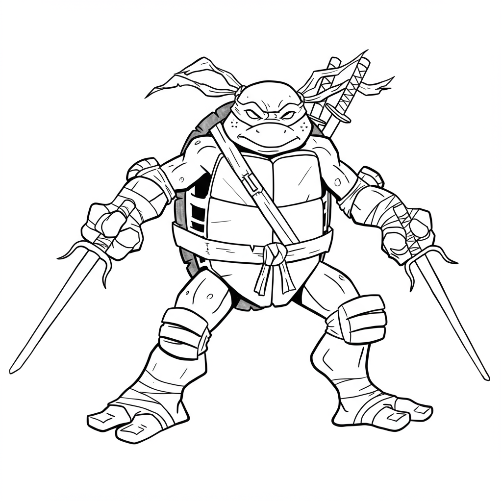 ninja turtle detailed coloring page