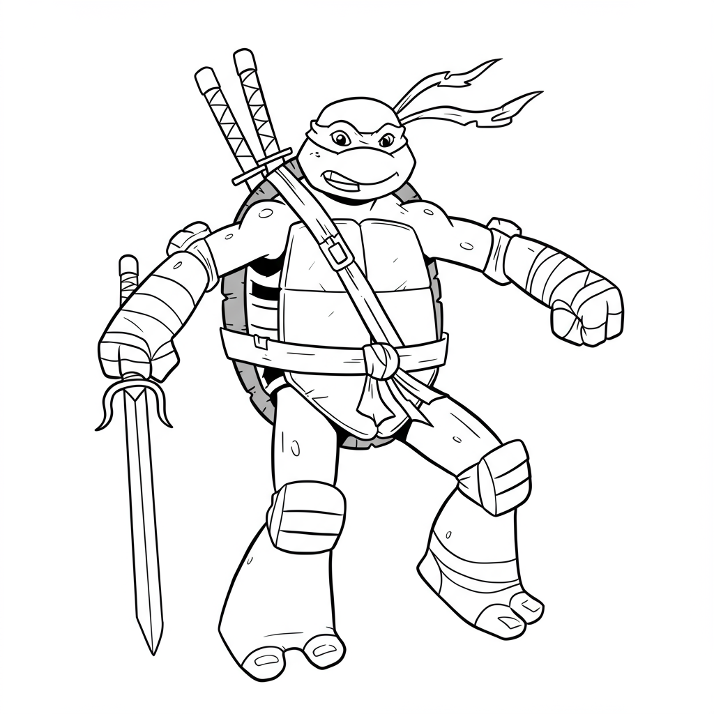 ninja turtle educational coloring page