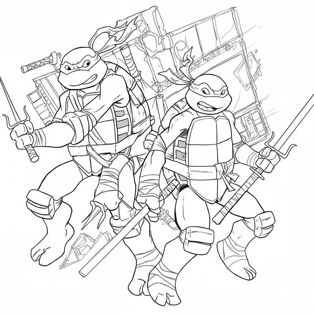 ninja turtle pattern coloring page