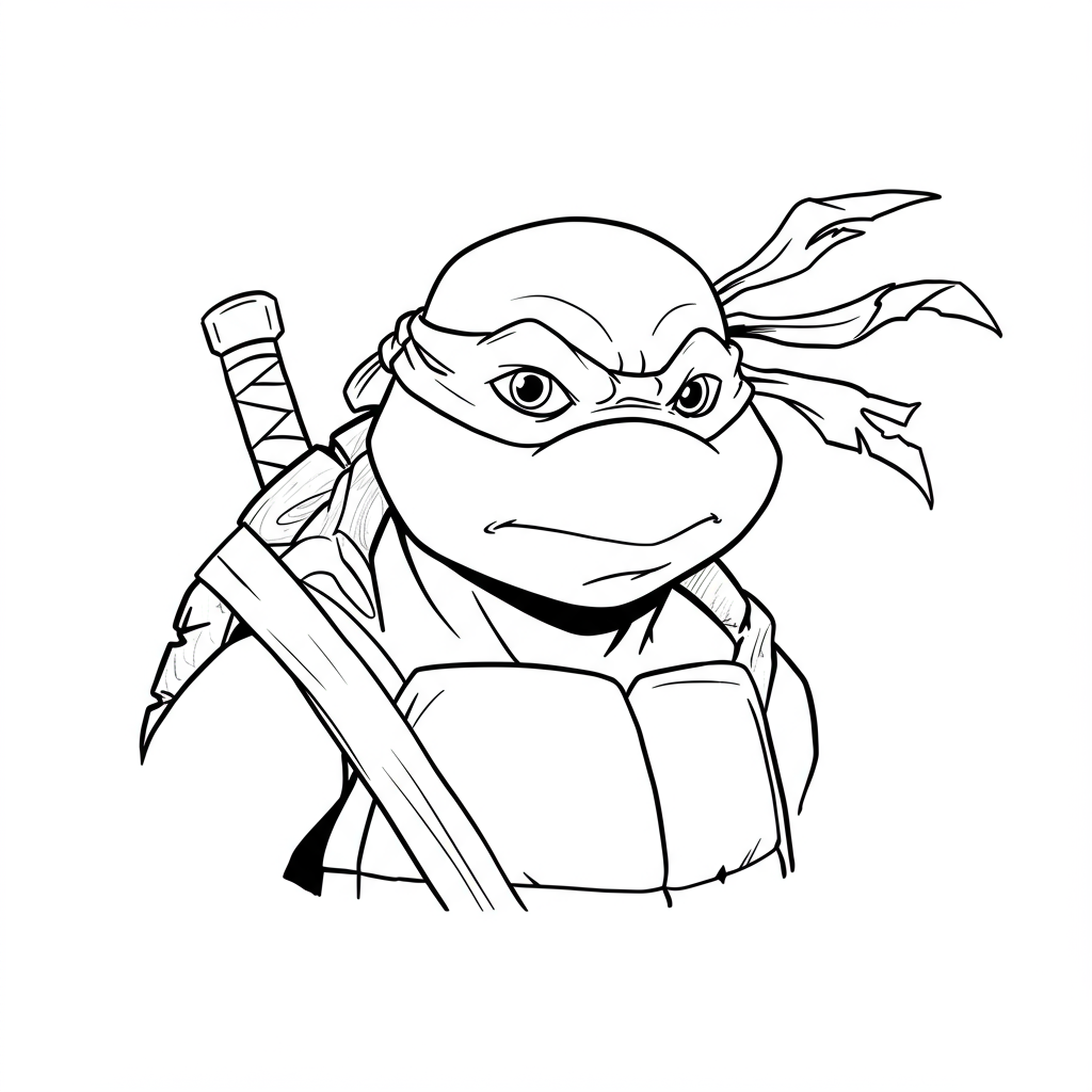 ninja turtle portrait coloring page
