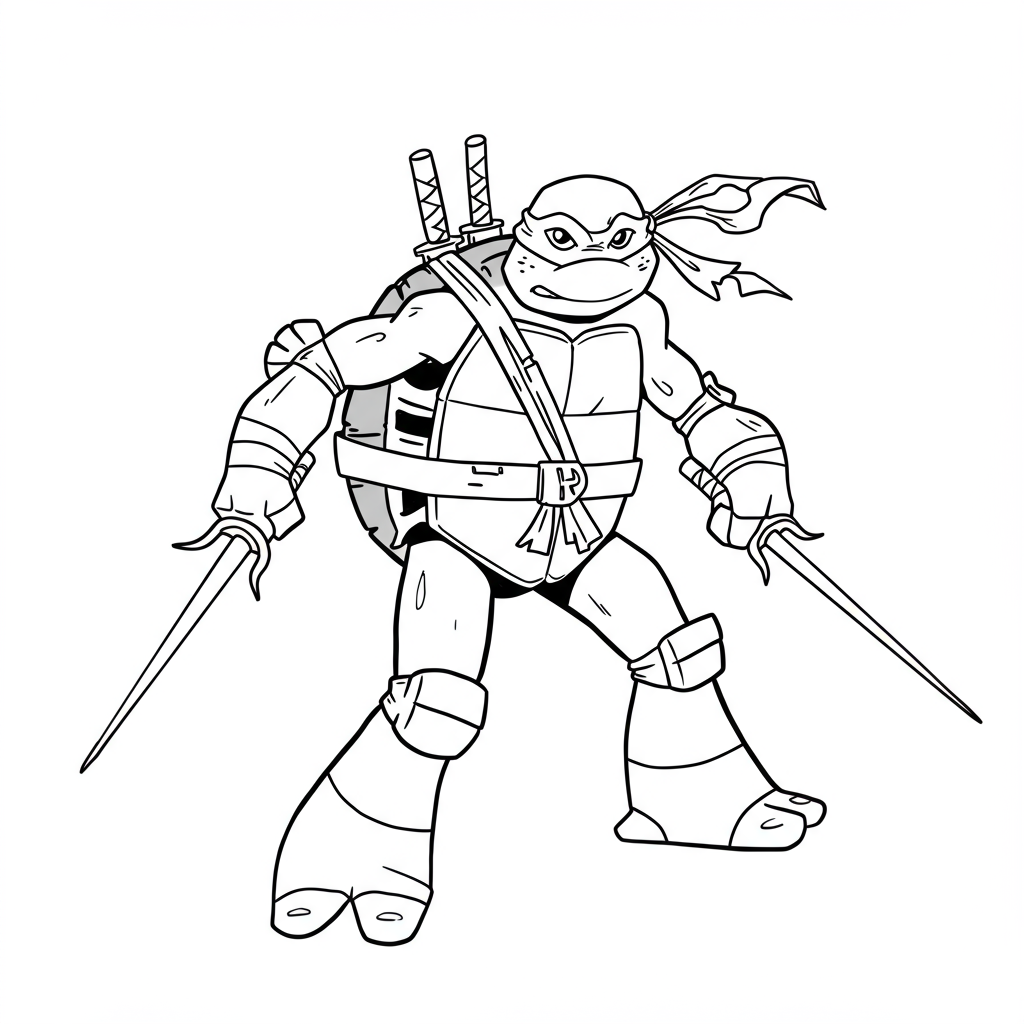ninja turtle simple coloring page