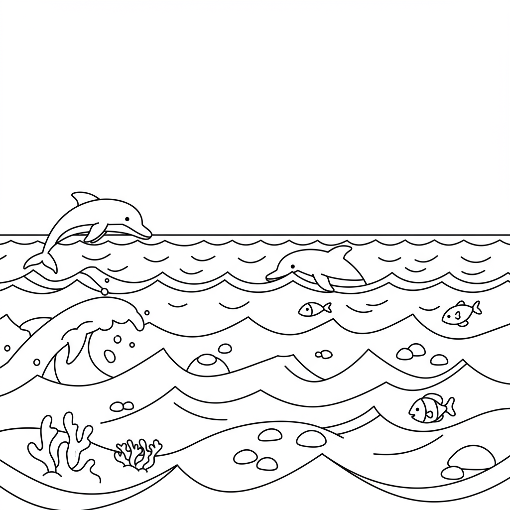 ocean cartoon coloring page