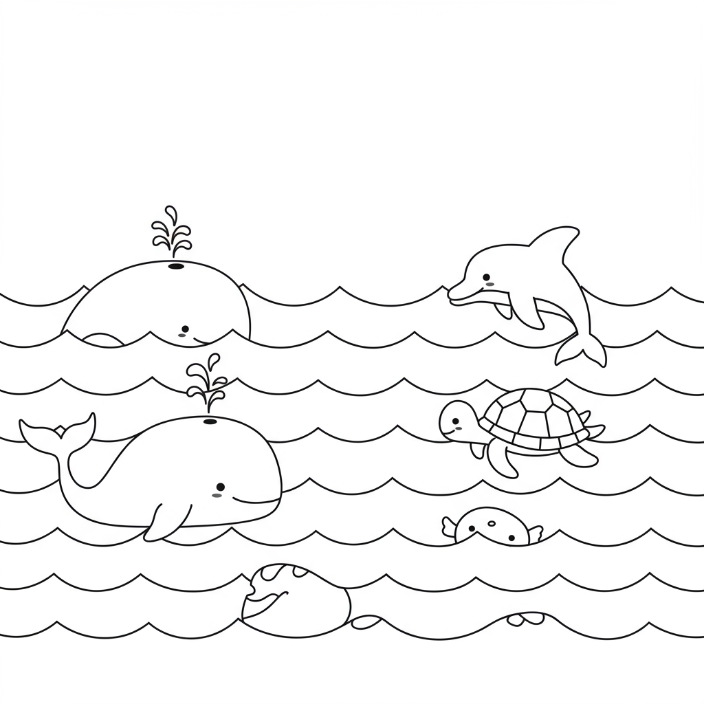 ocean cute coloring page