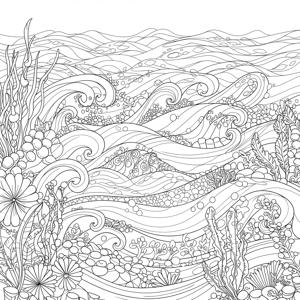 ocean flowers coloring page