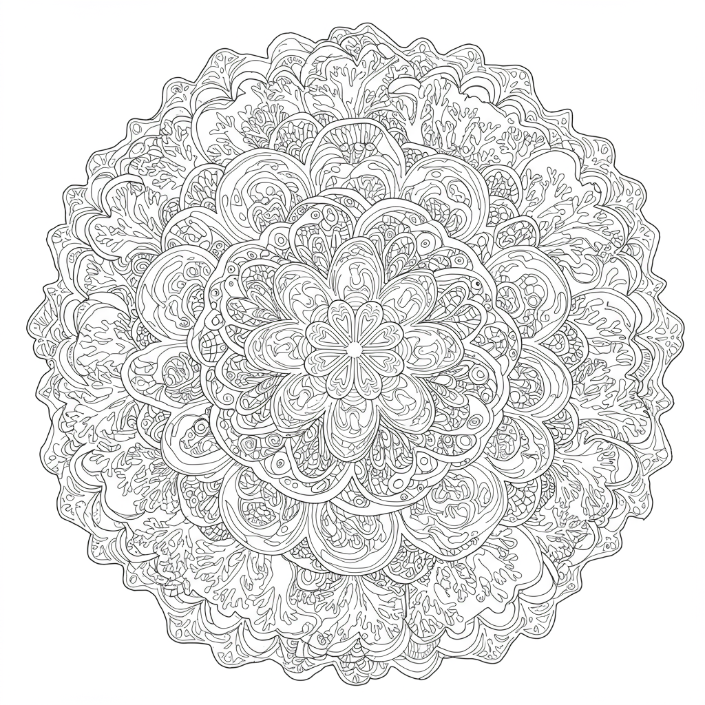 ocean mandala coloring page
