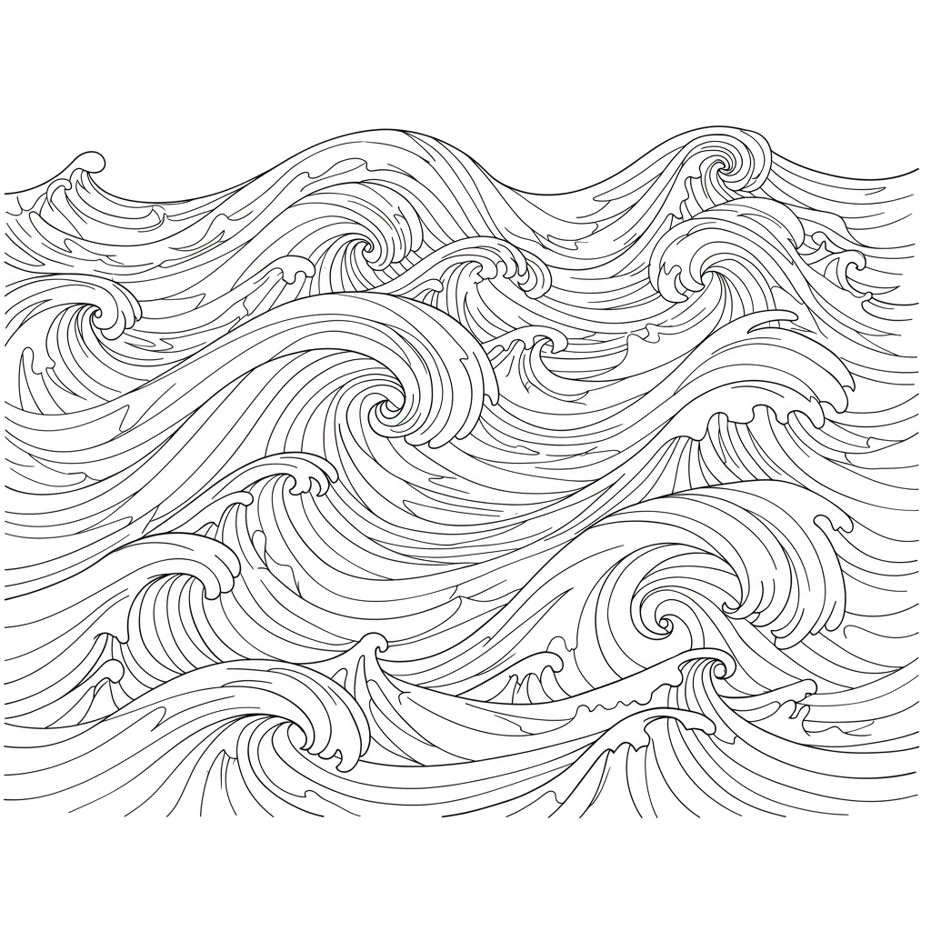 ocean pattern coloring page