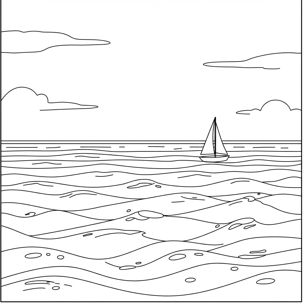 ocean portrait coloring page