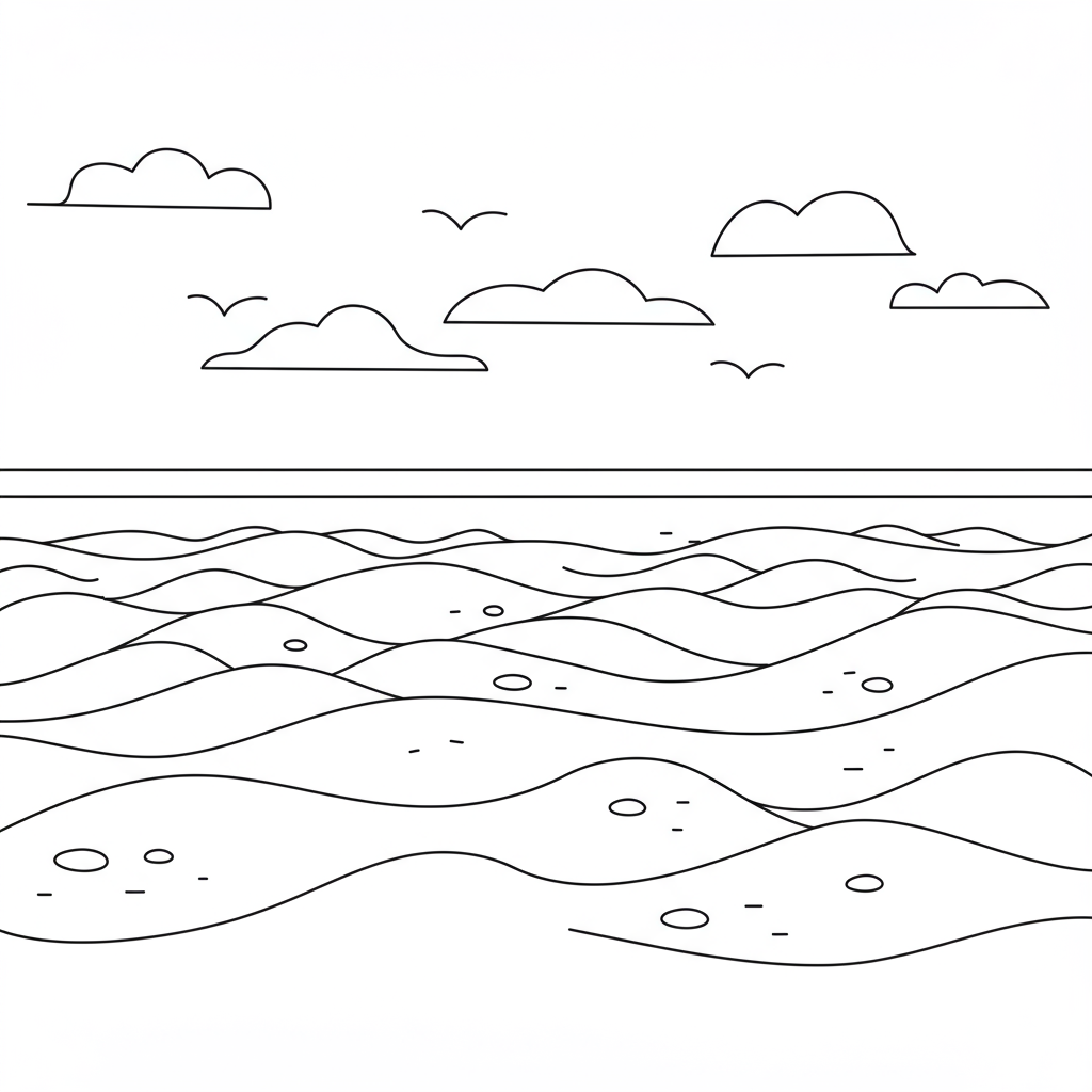 ocean simple coloring page