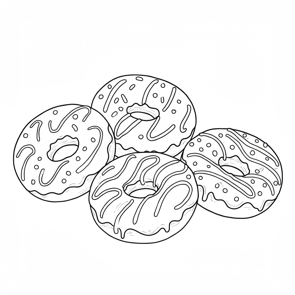 of doughnuts baby coloring page