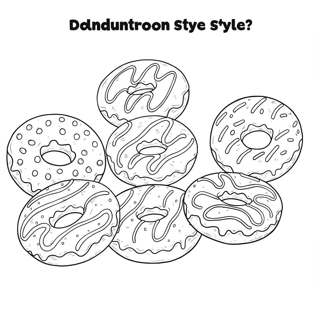 of doughnuts educational coloring page