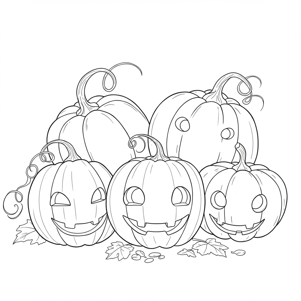 of pumpkins baby coloring page