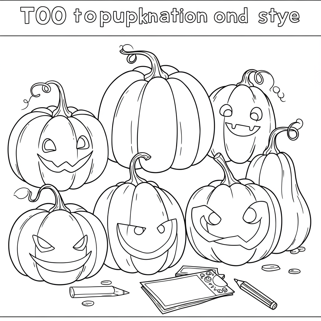of pumpkins educational coloring page