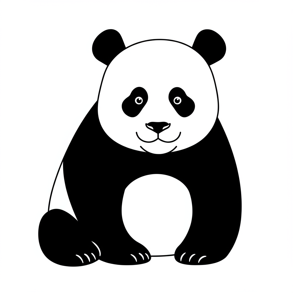 panda abstract coloring page