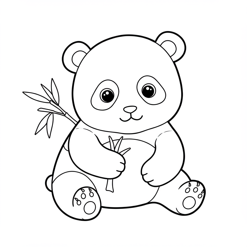 panda baby coloring page