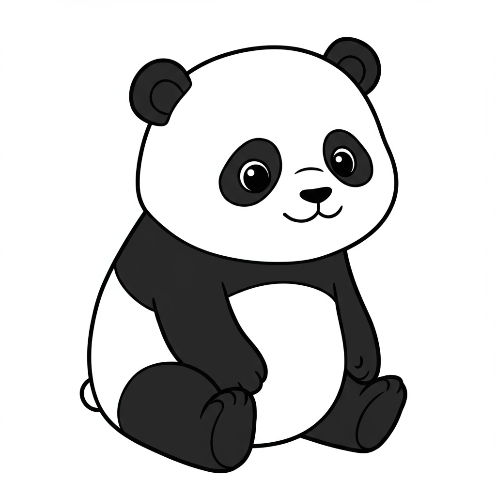 panda cartoon coloring page