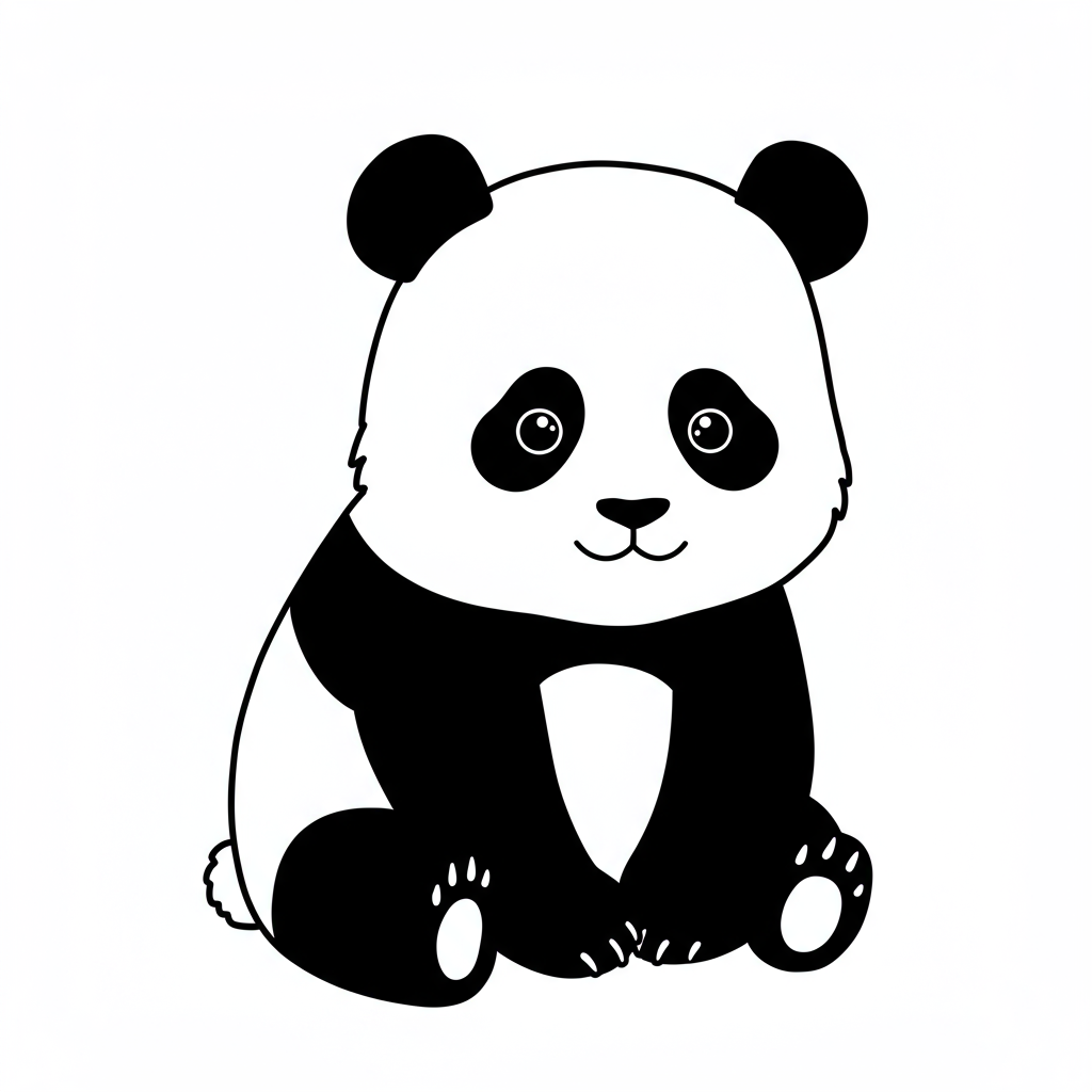 panda cute coloring page