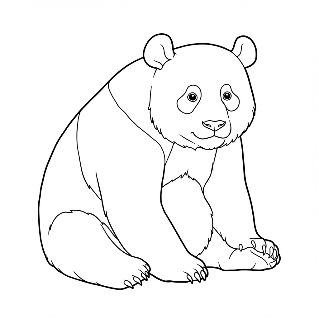 panda educational coloring page