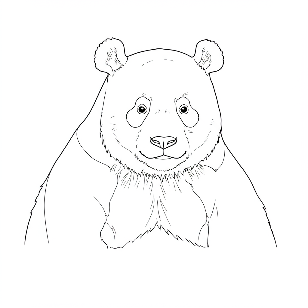 panda portrait coloring page