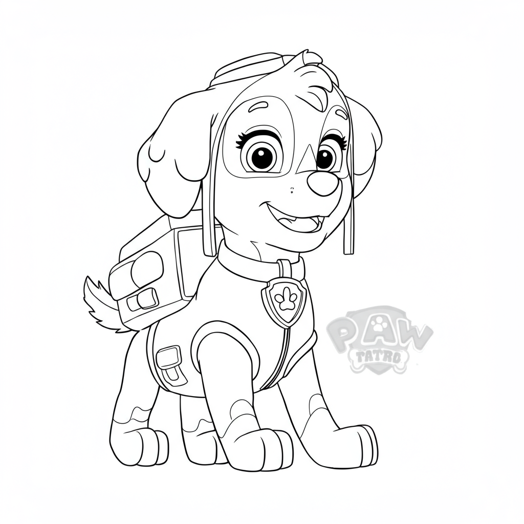 einfache Malvorlage von Paw Patrol
