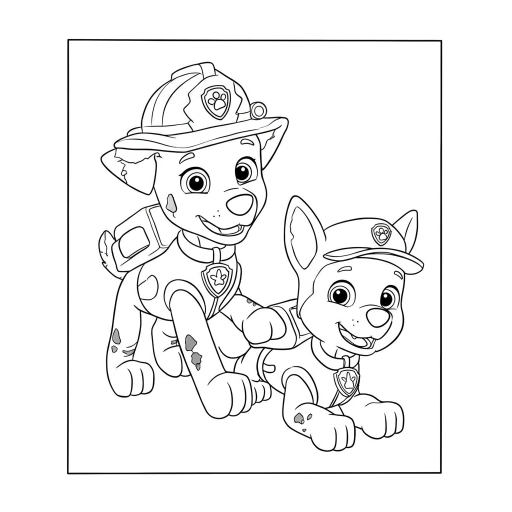 lehrreiche Malvorlage von Paw Patrol