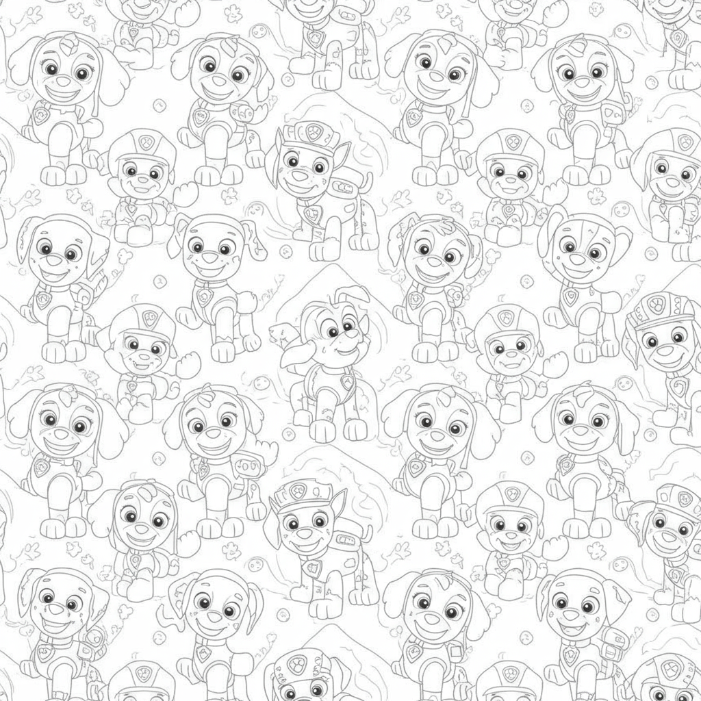 Muster-Malvorlage von Paw Patrol